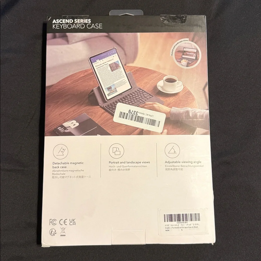 ESR Magnetic Keyboard Case Compatible with iPad 10 - Ascend Series 6B018 - Black